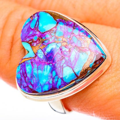 Purple Copper Composite Turquoise Rings handcrafted by Ana Silver Co - RING122772