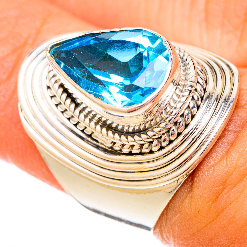 Blue Topaz Rings handcrafted by Ana Silver Co - RING122779