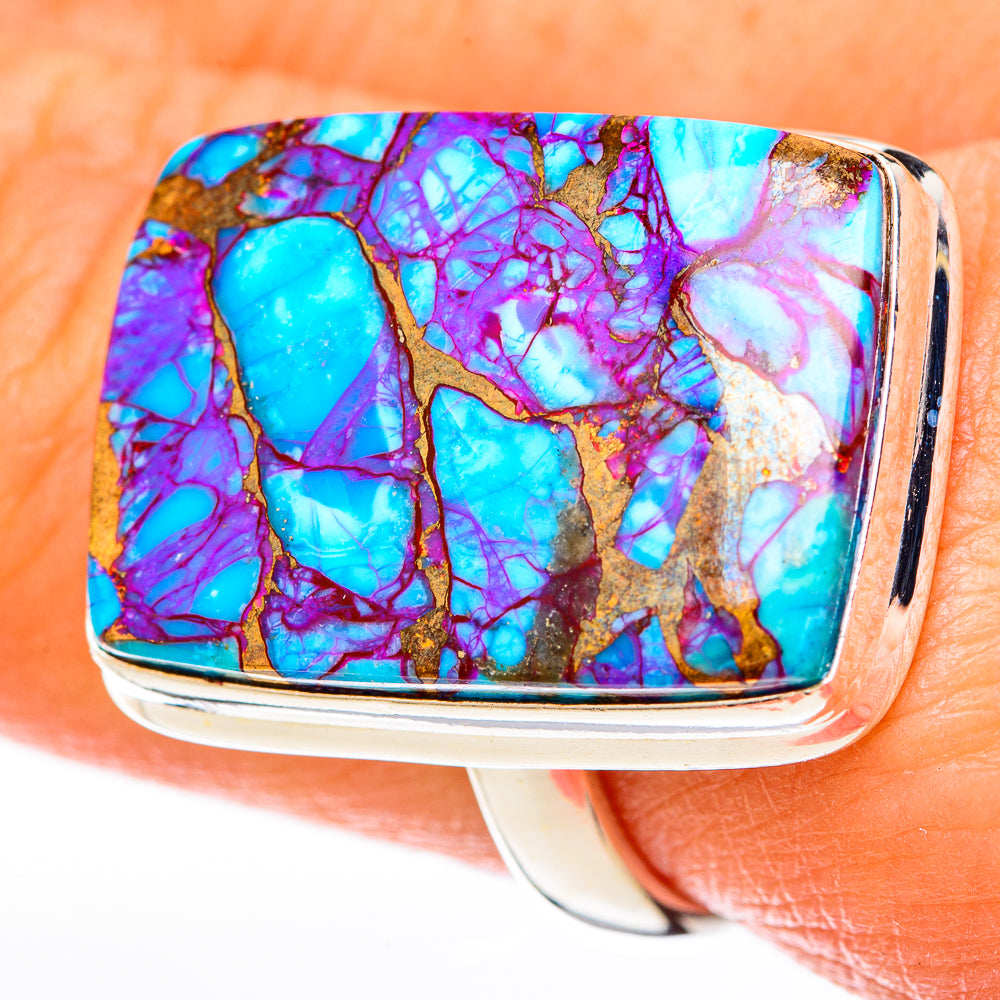 Purple Copper Composite Turquoise Rings handcrafted by Ana Silver Co - RING122786
