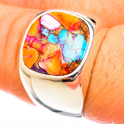 Kingman Pink Dahlia Turquoise Rings handcrafted by Ana Silver Co - RING122788