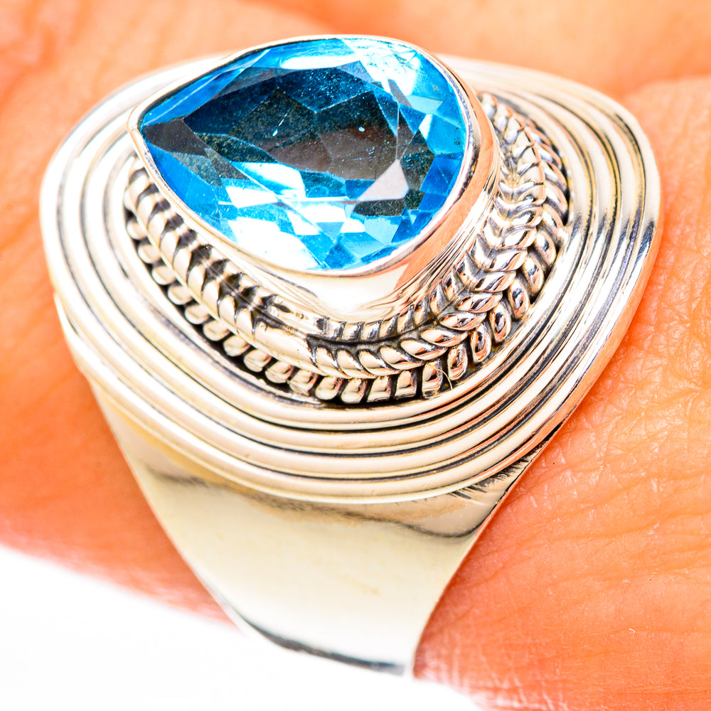Blue Topaz Rings handcrafted by Ana Silver Co - RING122792