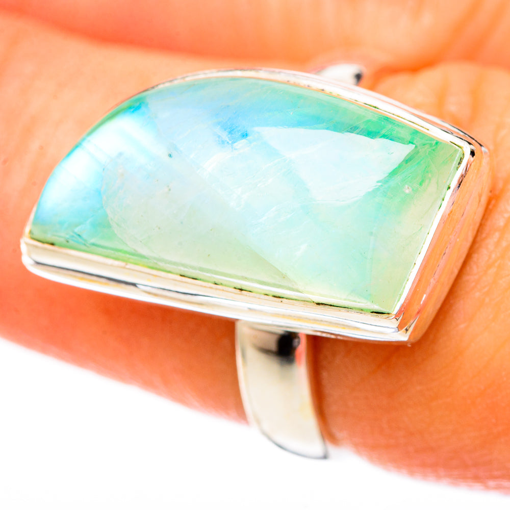 Green Moonstone Rings handcrafted by Ana Silver Co - RING122795