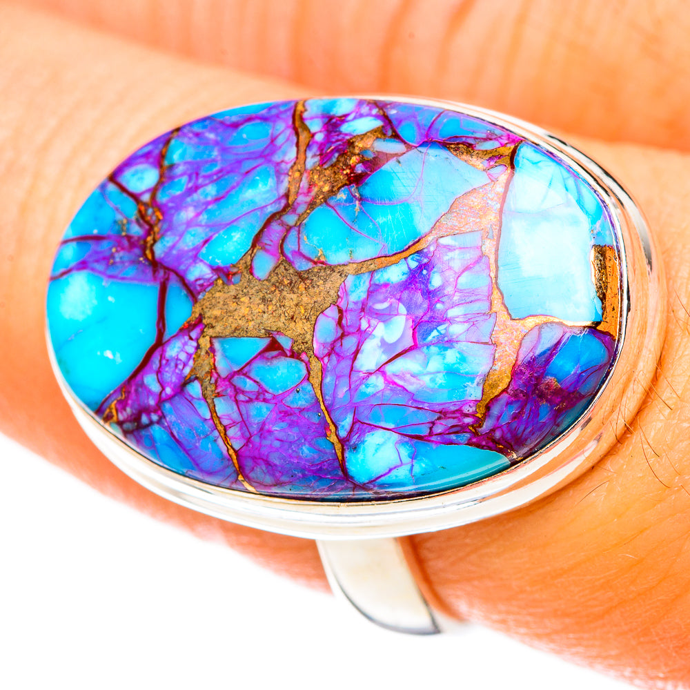 Purple Copper Composite Turquoise Rings handcrafted by Ana Silver Co - RING122797