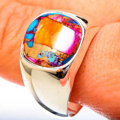 Kingman Pink Dahlia Turquoise Rings handcrafted by Ana Silver Co - RING122800