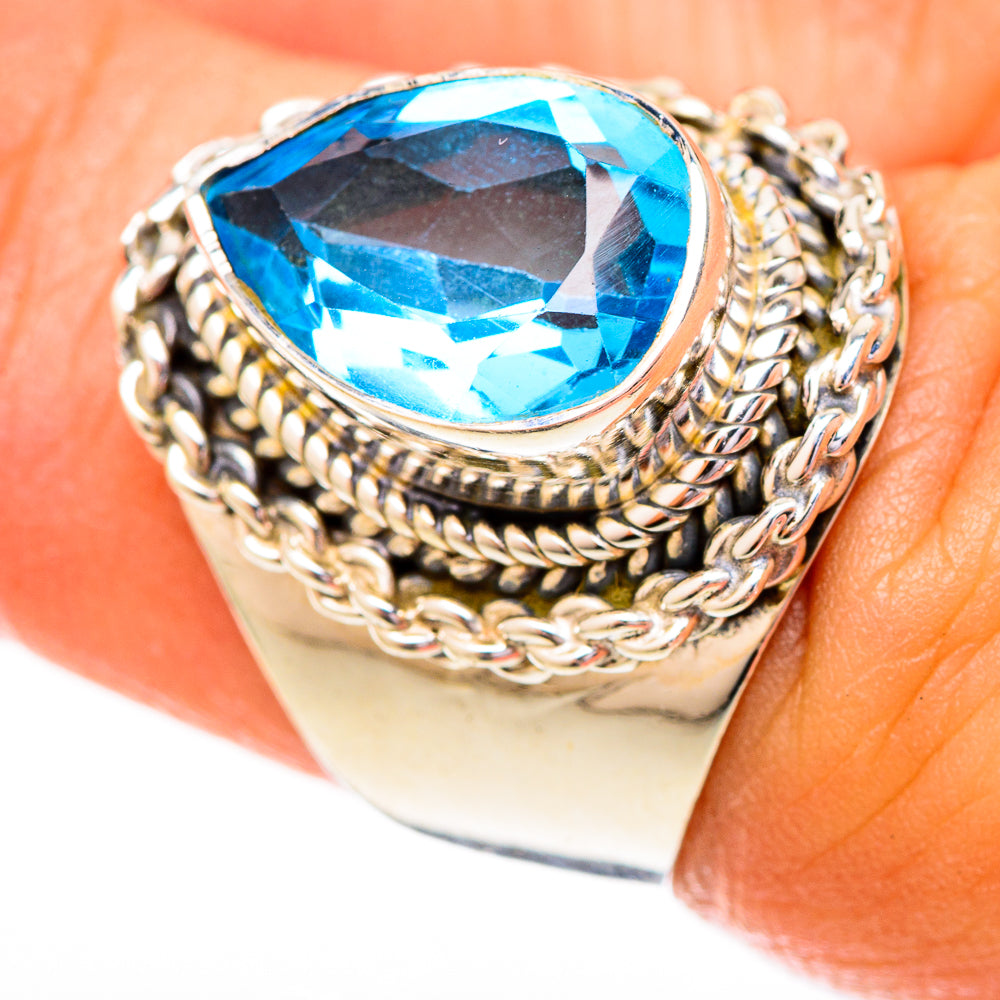 Blue Topaz Rings handcrafted by Ana Silver Co - RING122804