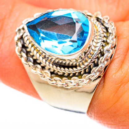 Blue Topaz Rings handcrafted by Ana Silver Co - RING122804