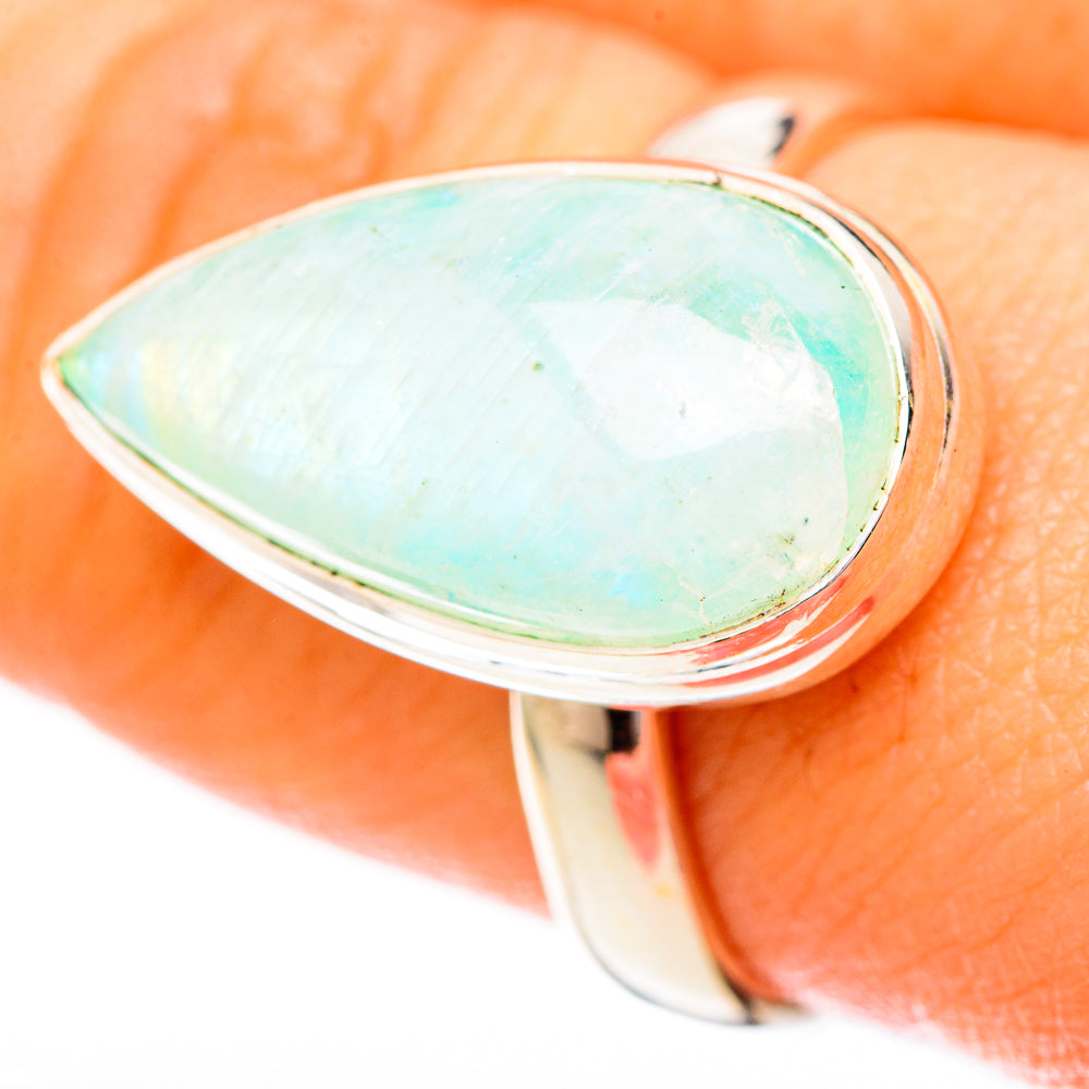 Green Moonstone Rings handcrafted by Ana Silver Co - RING122807
