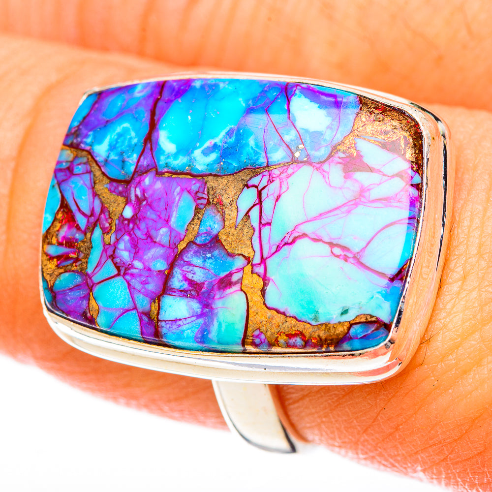 Purple Copper Composite Turquoise Rings handcrafted by Ana Silver Co - RING122809