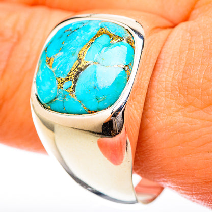 Blue Copper Composite Turquoise Rings handcrafted by Ana Silver Co - RING122815