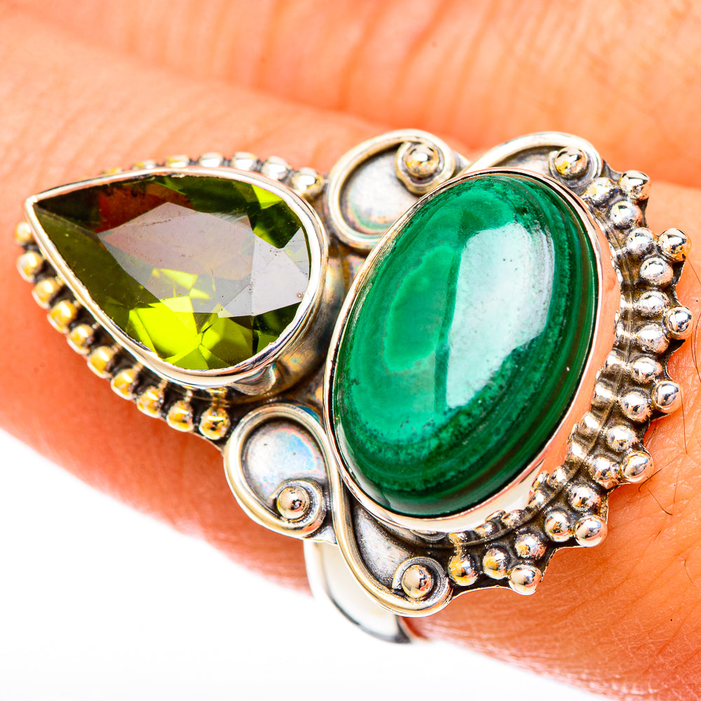 Malachite Rings handcrafted by Ana Silver Co - RING122818