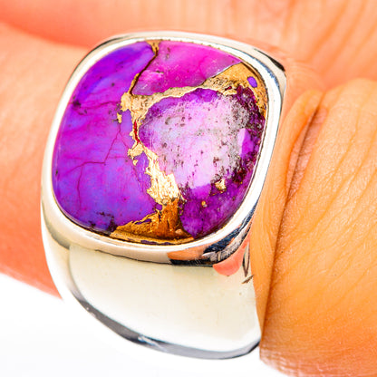 Purple Copper Composite Turquoise Rings handcrafted by Ana Silver Co - RING122821