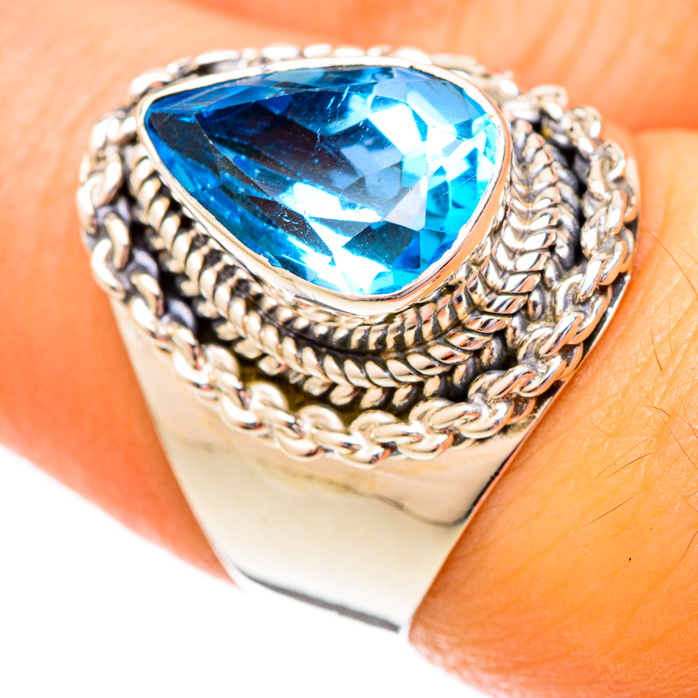 Blue Topaz Rings handcrafted by Ana Silver Co - RING122825