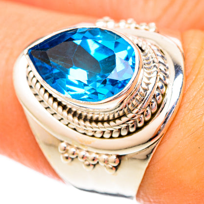 Blue Topaz Rings handcrafted by Ana Silver Co - RING122829