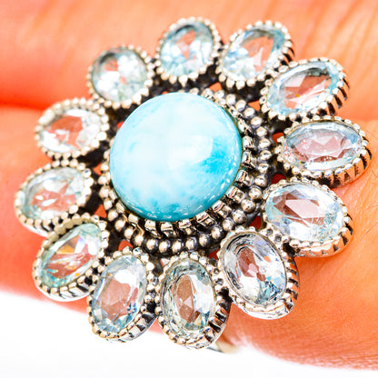 Larimar Rings handcrafted by Ana Silver Co - RING122836