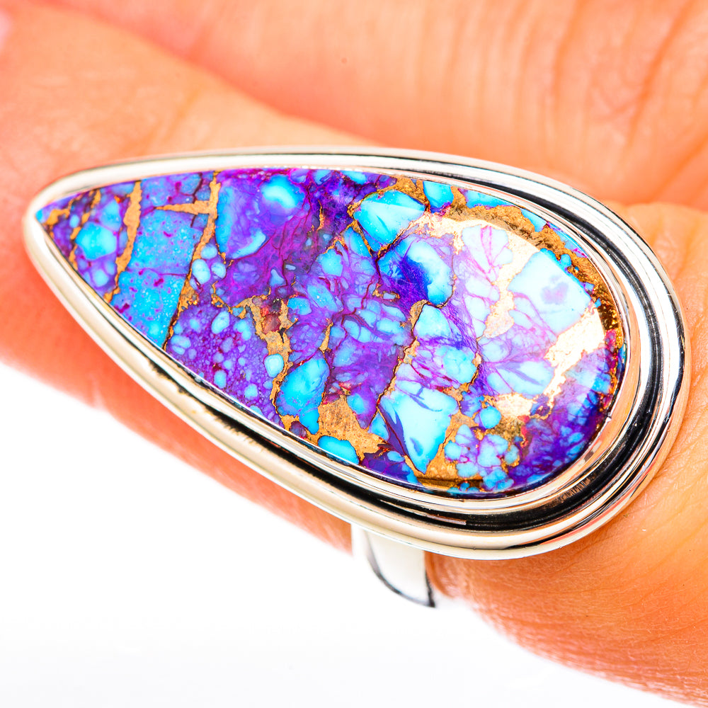 Purple Copper Composite Turquoise Rings handcrafted by Ana Silver Co - RING122848