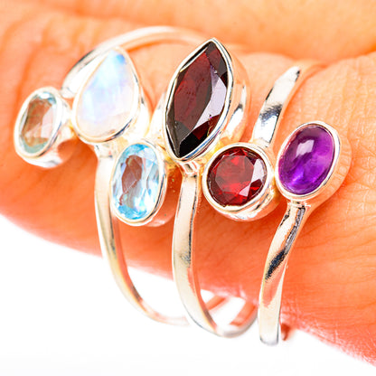 Rainbow Moonstone Rings handcrafted by Ana Silver Co - RING122854