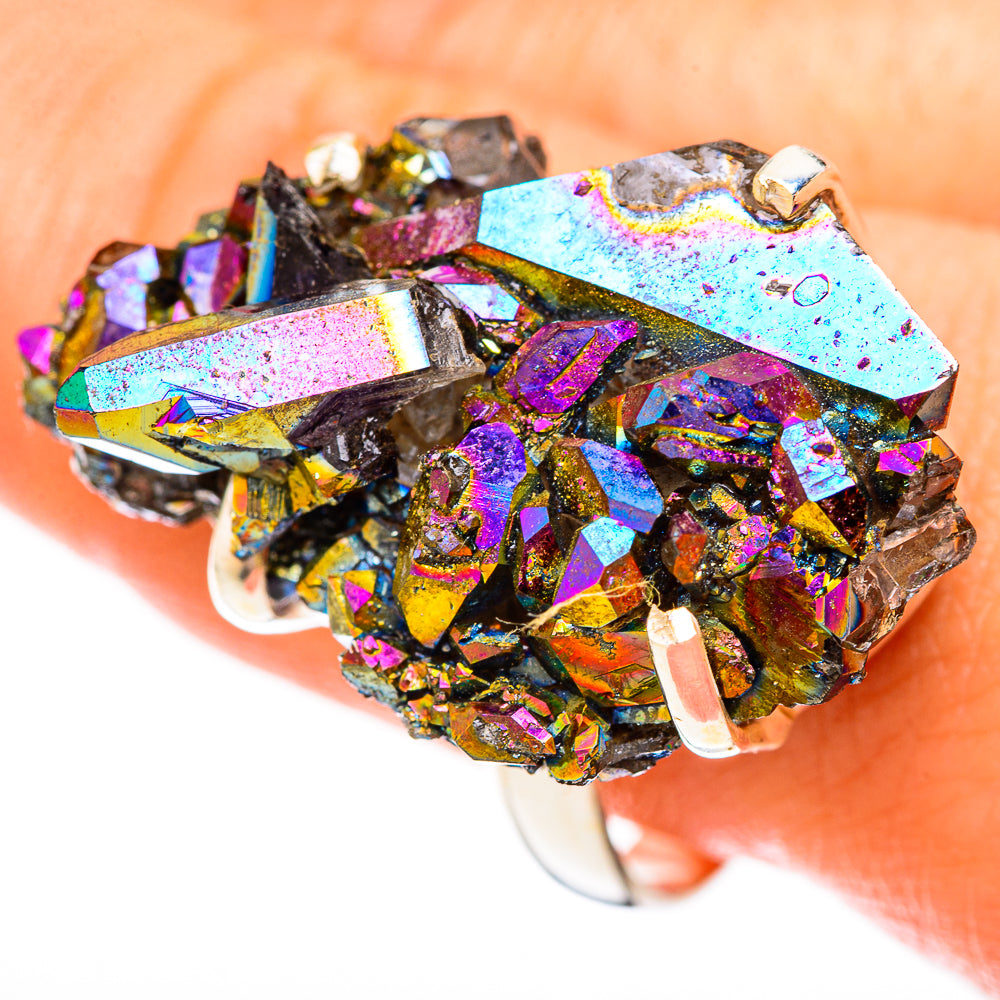 Titanium Sunshine Druzy Rings handcrafted by Ana Silver Co - RING122889
