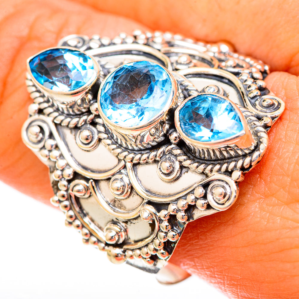 Blue Topaz Rings handcrafted by Ana Silver Co - RING122898