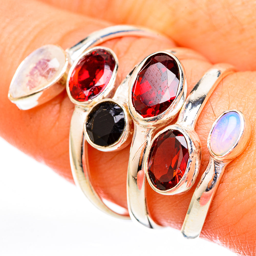Garnet Rings handcrafted by Ana Silver Co - RING122911