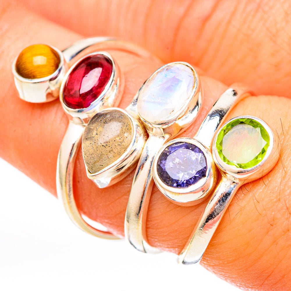Rainbow Moonstone Rings handcrafted by Ana Silver Co - RING122912