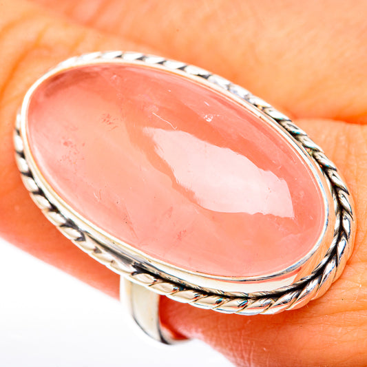 Rose Quartz Rings handcrafted by Ana Silver Co - RING122924