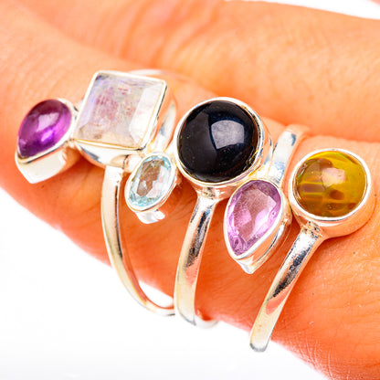 Rainbow Moonstone Rings handcrafted by Ana Silver Co - RING122935