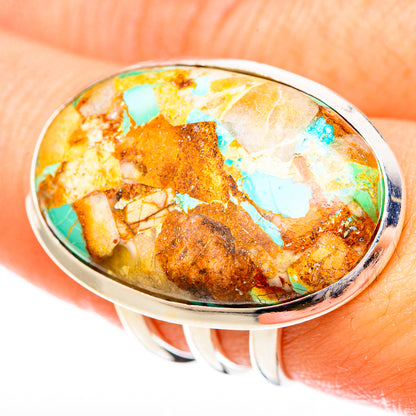 Blue Copper Composite Turquoise Rings handcrafted by Ana Silver Co - RING122950