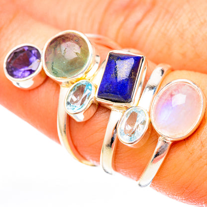 Rainbow Moonstone Rings handcrafted by Ana Silver Co - RING122963