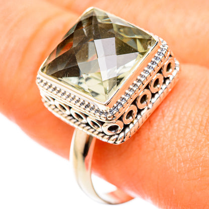 Green Amethyst Rings handcrafted by Ana Silver Co - RING123001