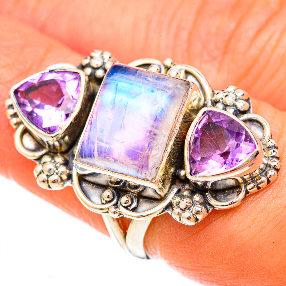 Pink Moonstone Rings handcrafted by Ana Silver Co - RING123005