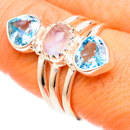 Rainbow Moonstone Rings handcrafted by Ana Silver Co - RING123017
