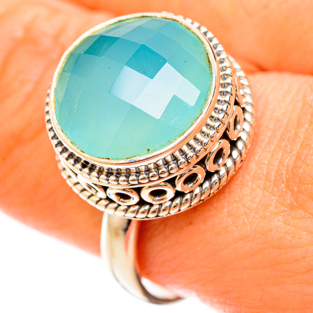 Aqua Chalcedony Rings handcrafted by Ana Silver Co - RING123019