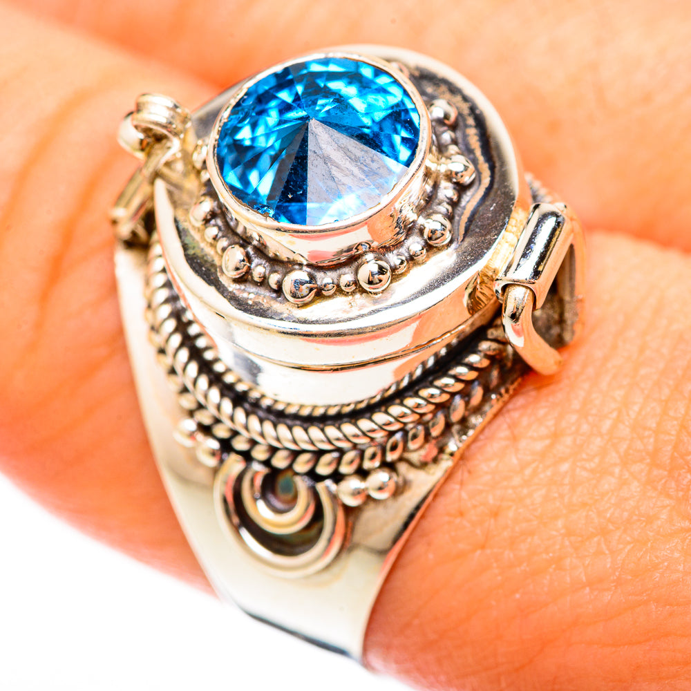 Swiss Blue Topaz Rings handcrafted by Ana Silver Co - RING123036
