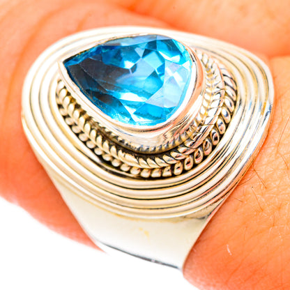 Blue Topaz Rings handcrafted by Ana Silver Co - RING123055
