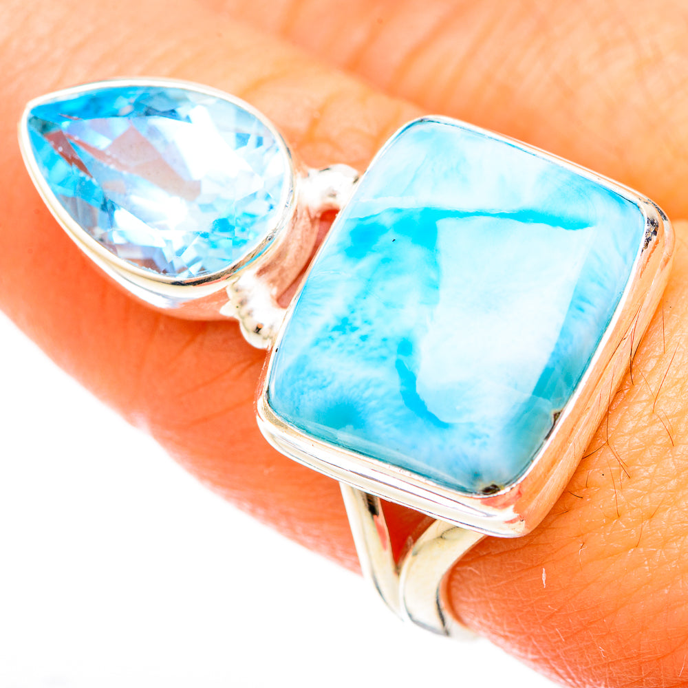 Larimar Rings handcrafted by Ana Silver Co - RING123058