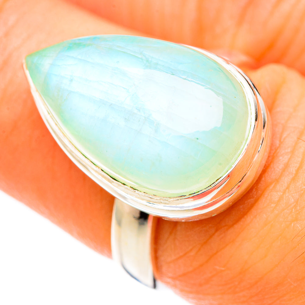 Green Moonstone Rings handcrafted by Ana Silver Co - RING123060