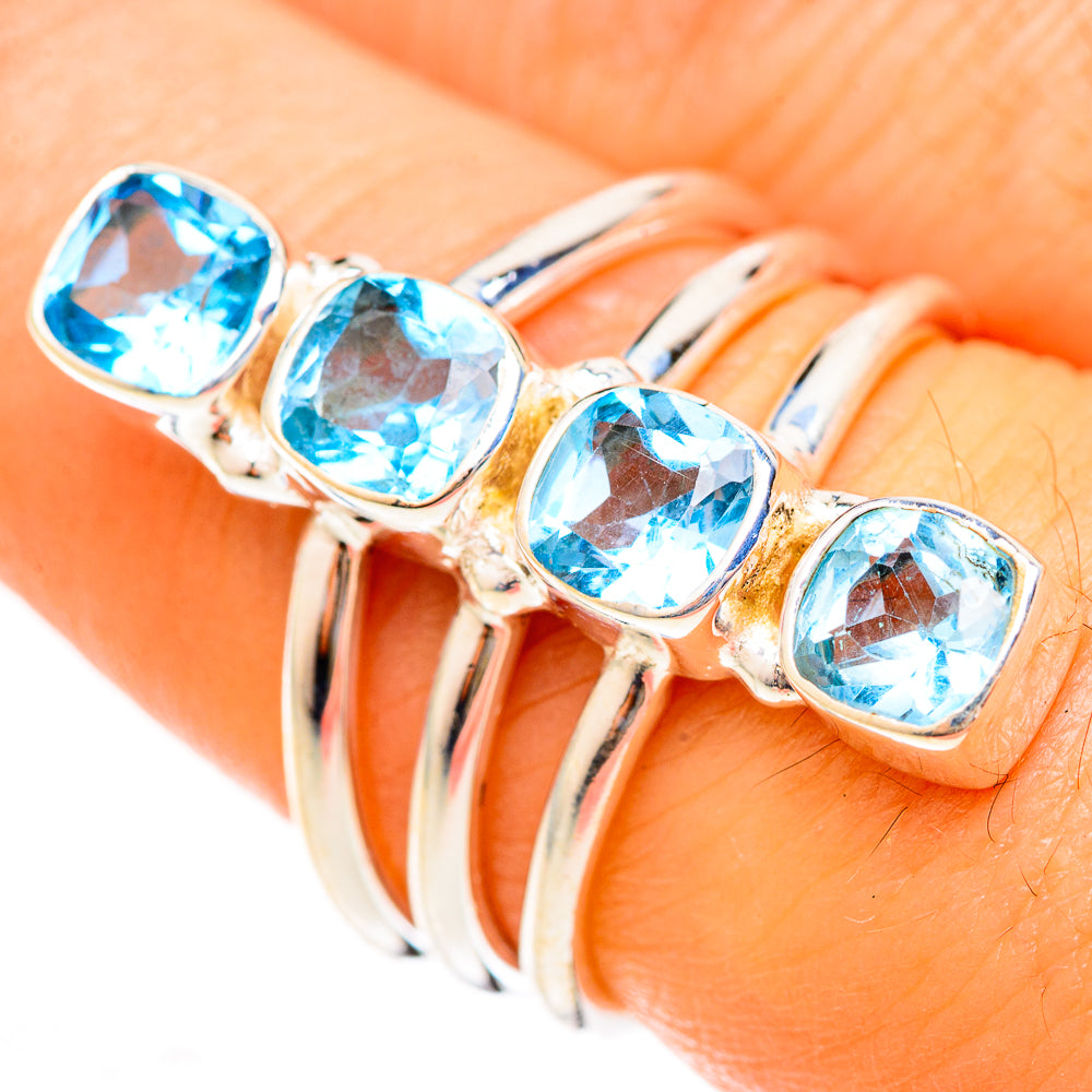 Blue Topaz Rings handcrafted by Ana Silver Co - RING123074