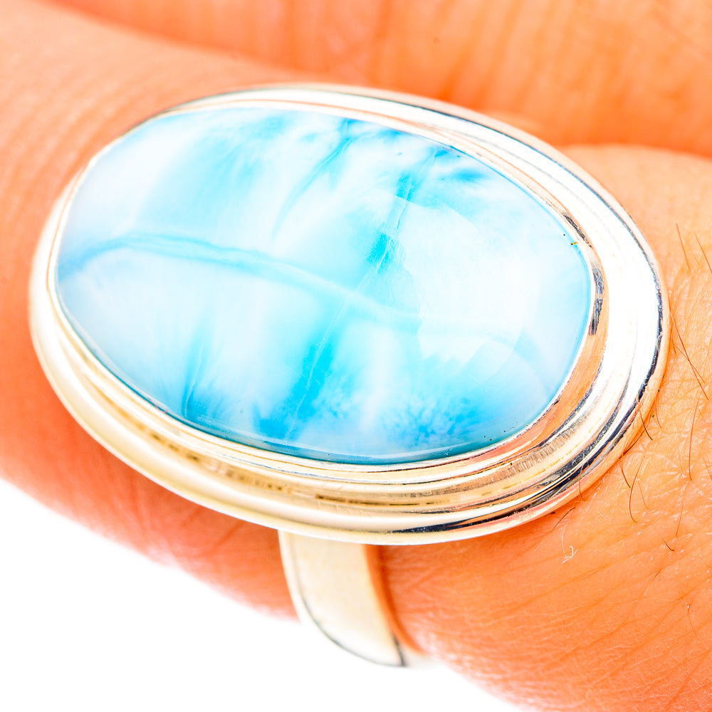 Larimar Rings handcrafted by Ana Silver Co - RING123091