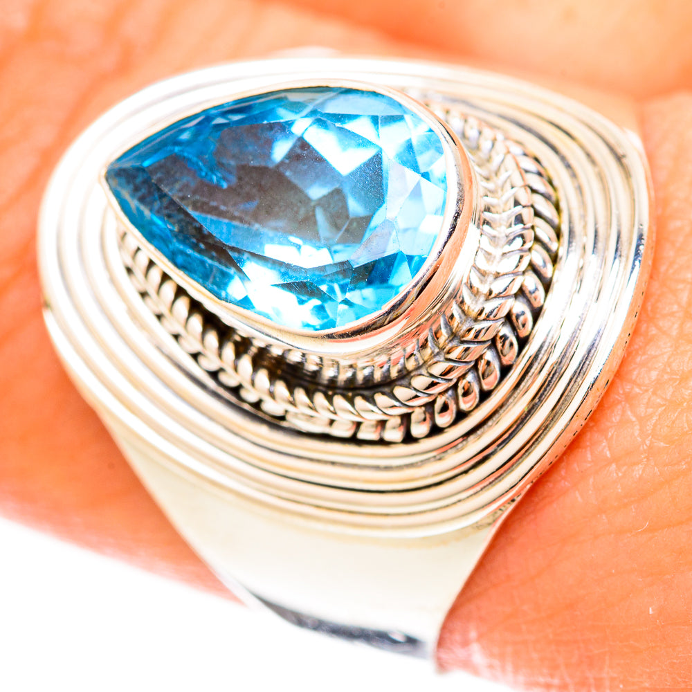 Blue Topaz Rings handcrafted by Ana Silver Co - RING123111