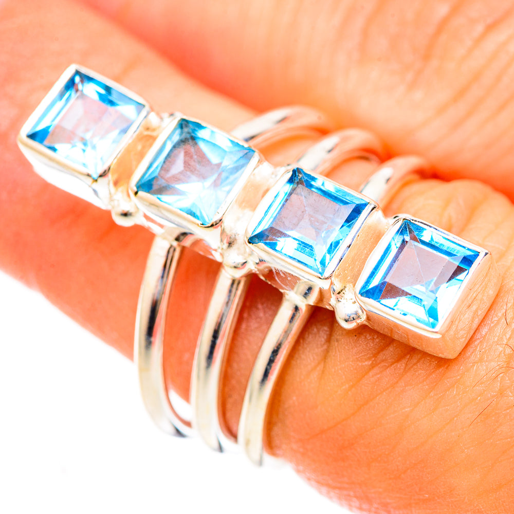 Blue Topaz Rings handcrafted by Ana Silver Co - RING123124