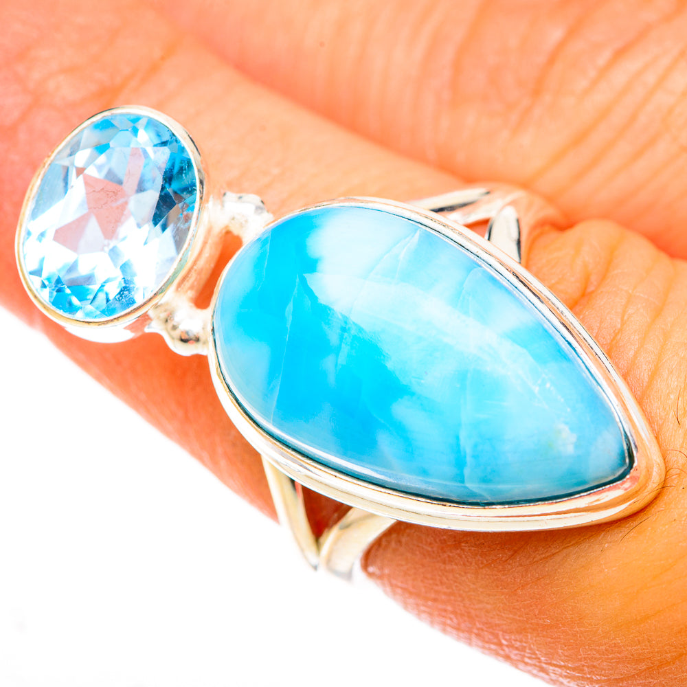 Larimar Rings handcrafted by Ana Silver Co - RING123125