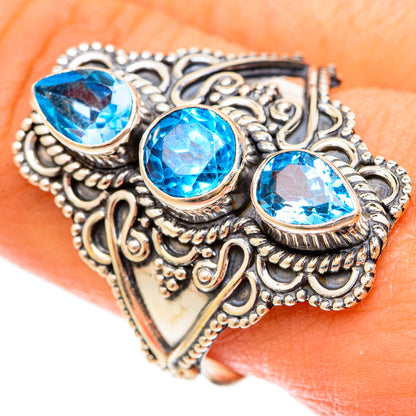 Swiss Blue Topaz Rings handcrafted by Ana Silver Co - RING123127