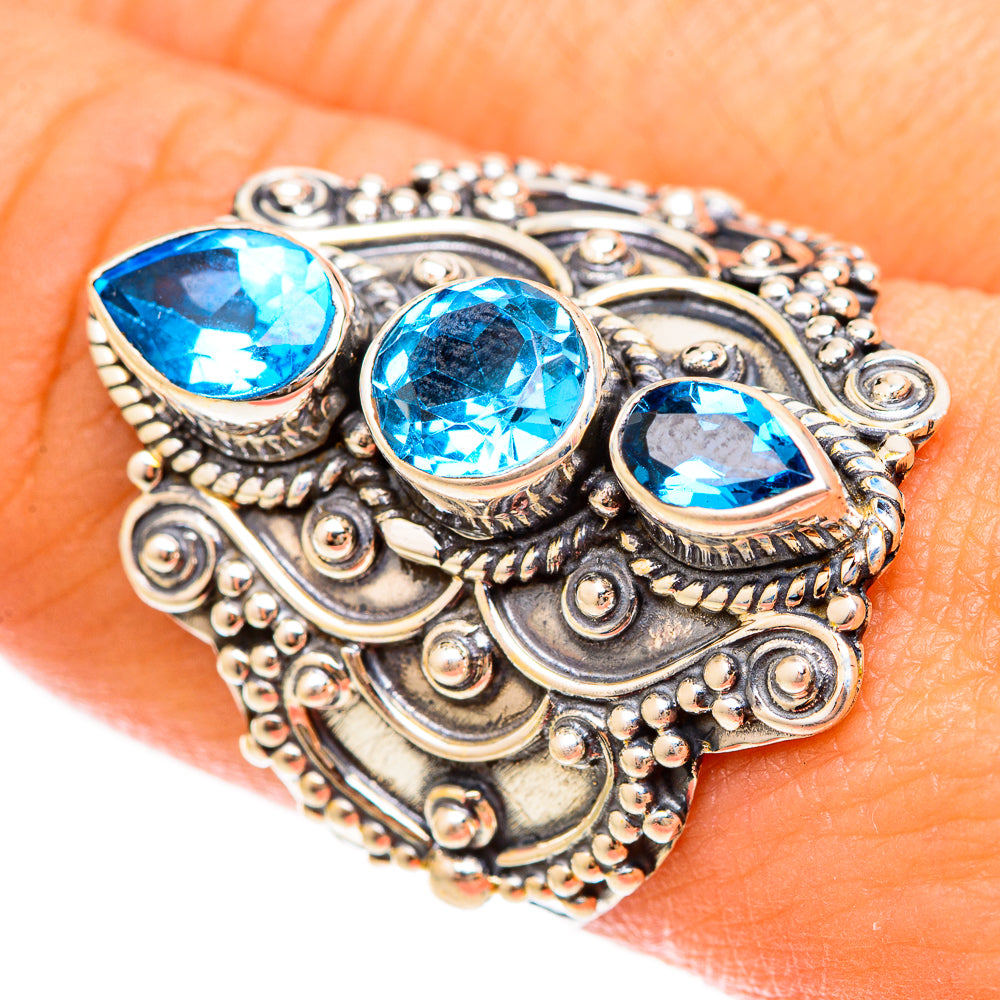 Swiss Blue Topaz Rings handcrafted by Ana Silver Co - RING123138