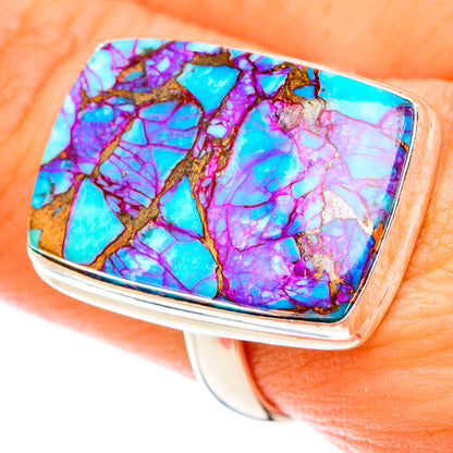 Purple Copper Composite Turquoise Rings handcrafted by Ana Silver Co - RING123145