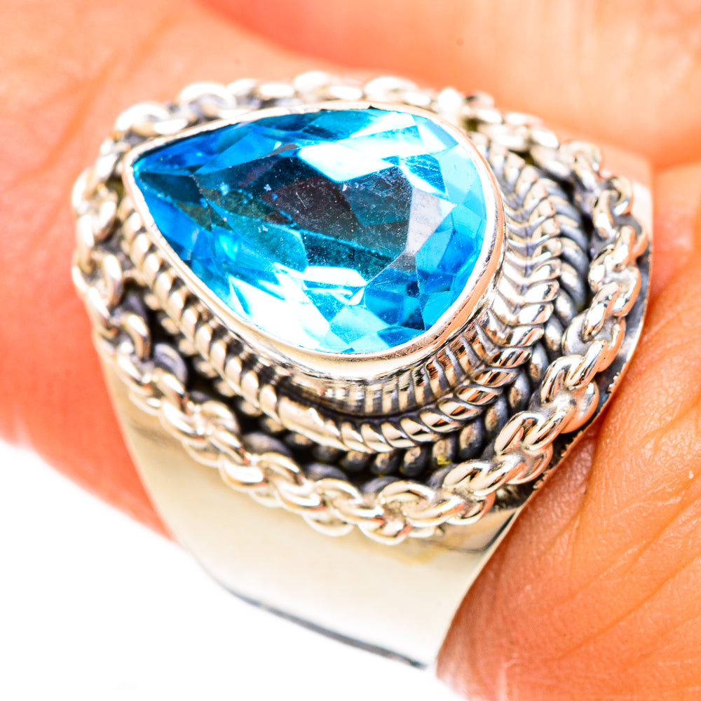 Blue Topaz Rings handcrafted by Ana Silver Co - RING123158