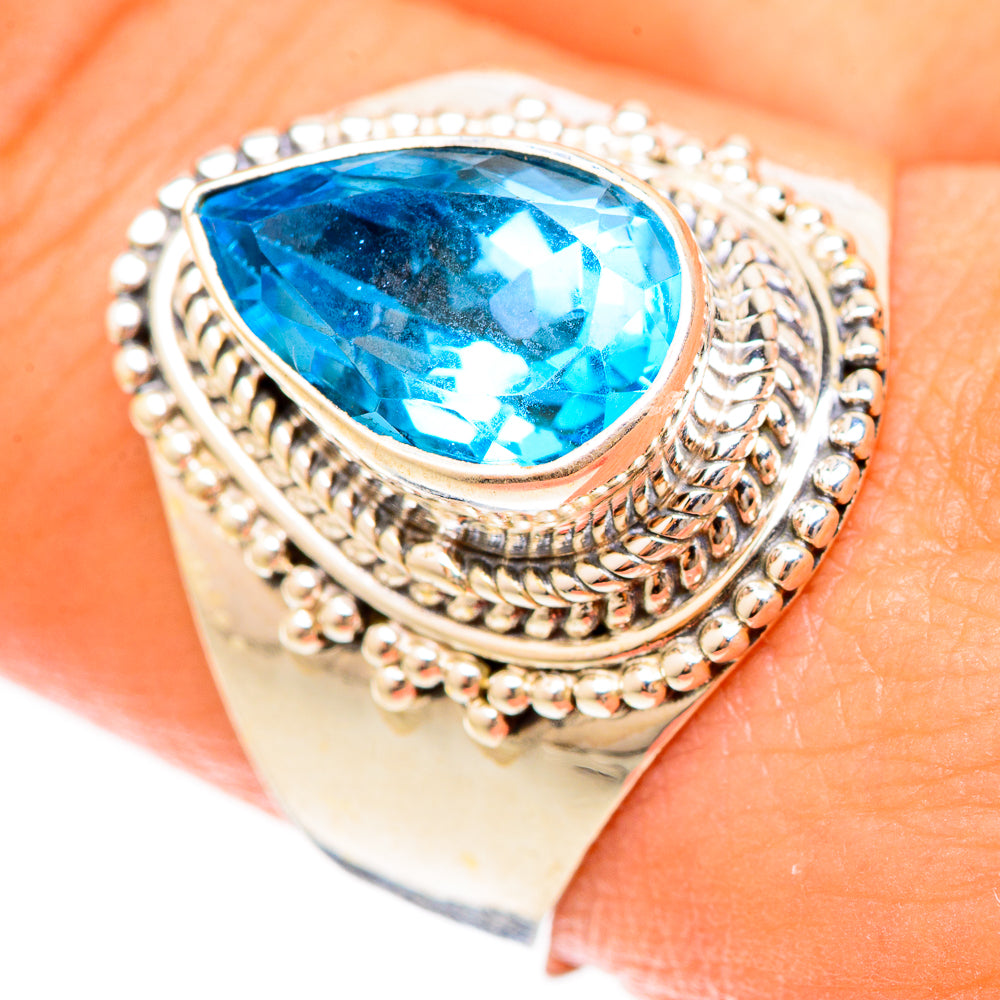 Blue Topaz Rings handcrafted by Ana Silver Co - RING123175