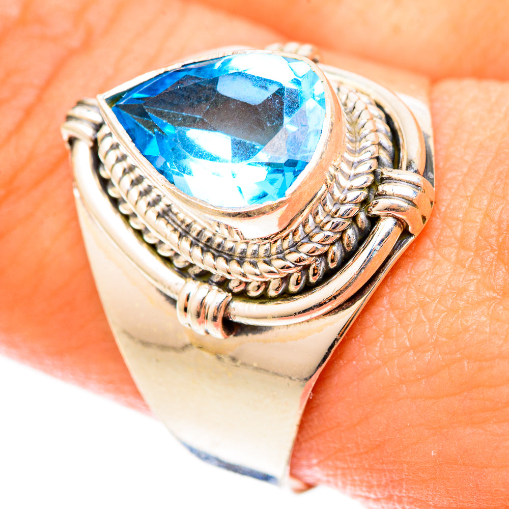 Blue Topaz Rings handcrafted by Ana Silver Co - RING123189