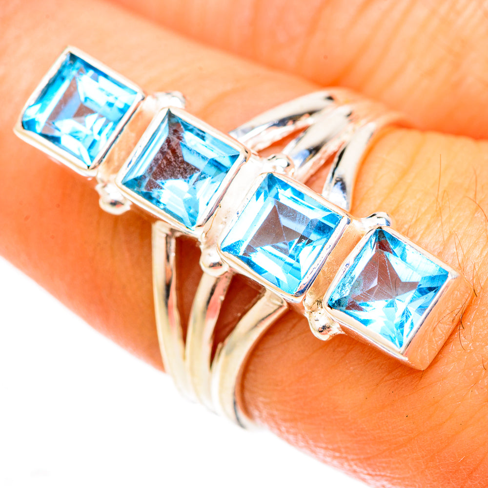 Blue Topaz Rings handcrafted by Ana Silver Co - RING123205
