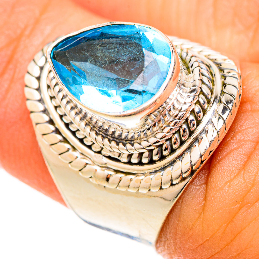 Blue Topaz Rings handcrafted by Ana Silver Co - RING123207