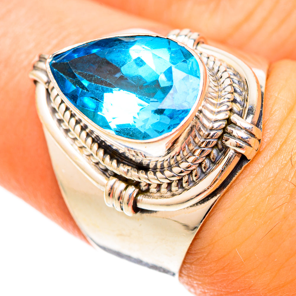 Blue Topaz Rings handcrafted by Ana Silver Co - RING123213